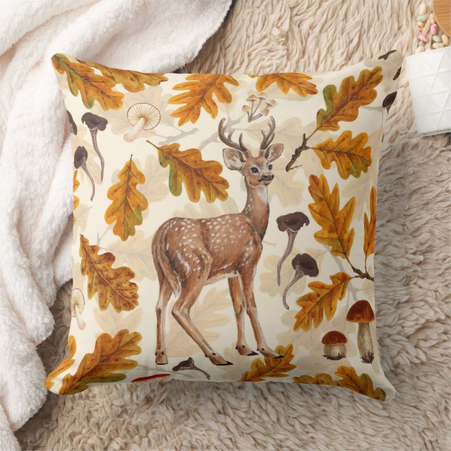 Deer in the autumnal forest cushion (Blanket)