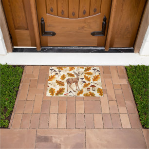 Deer in the autumnal forest doormat