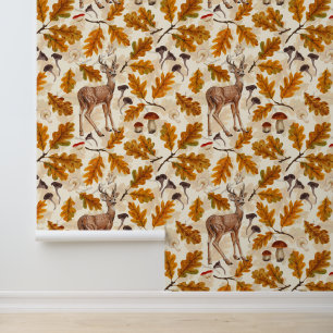 Deer in the autumnal forest wallpaper