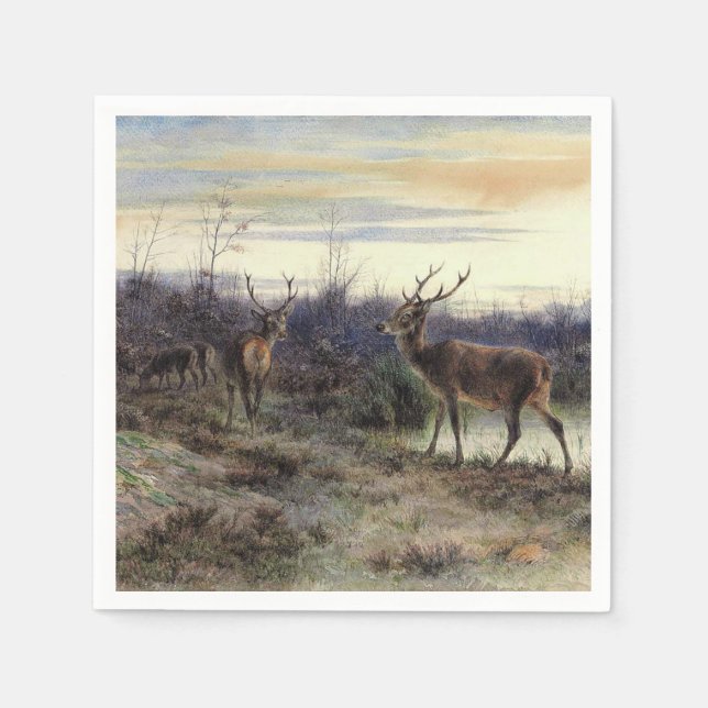 Deer in the Forest at Fontainebleau (Rosa Bonheur) Napkin (Front)