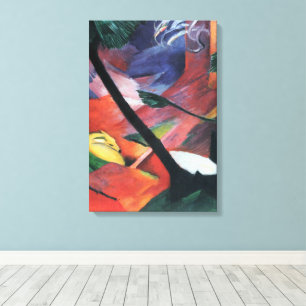 Deer in the Forest II by Franz Marc; Reh im Walde Canvas Print