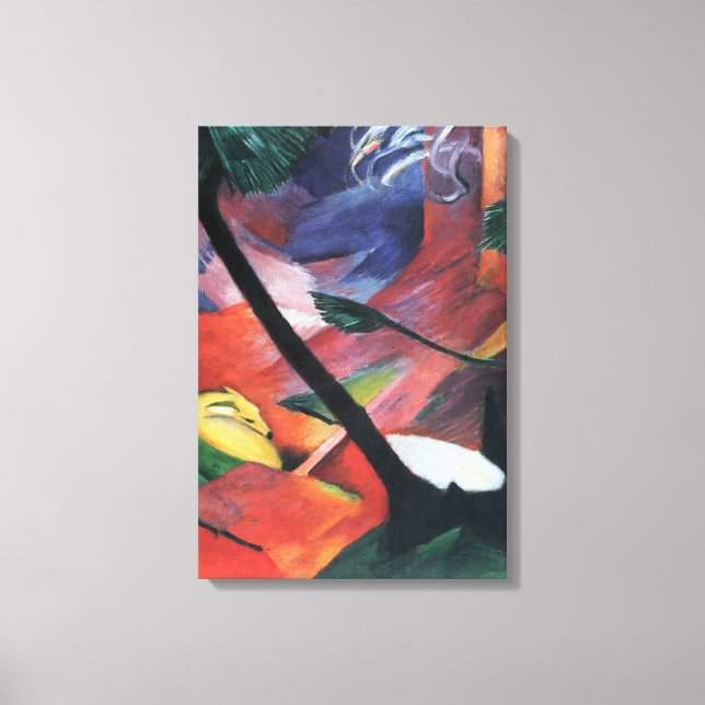 Deer in the Forest II by Franz Marc; Reh im Walde Canvas Print (Front)