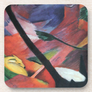Deer in the Forest II by Franz Marc; Reh im Walde Coaster