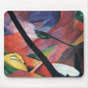 Deer in the Forest II by Franz Marc; Reh im Walde Mouse Pad