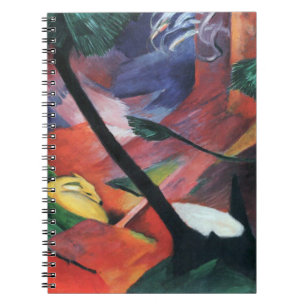 Deer in the Forest II by Franz Marc; Reh im Walde Spiral Notebook