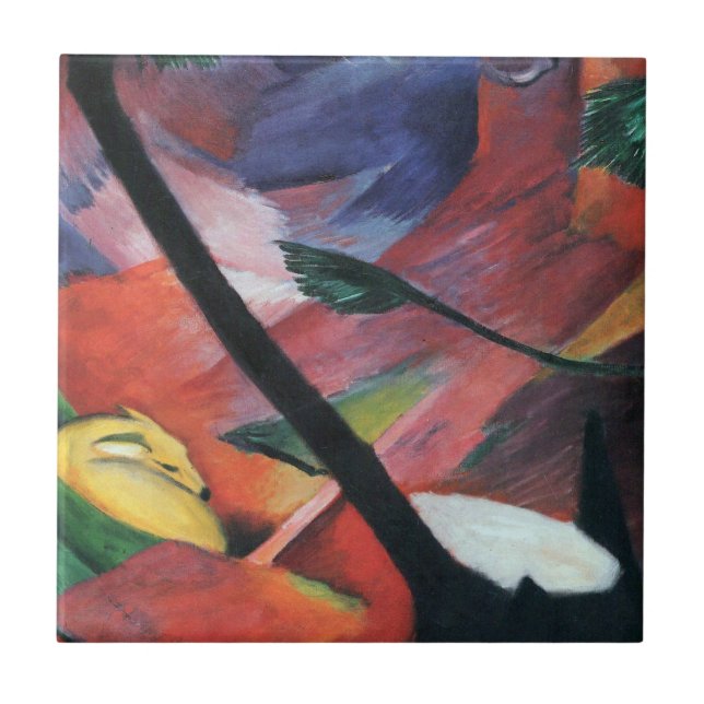 Deer in the Forest II by Franz Marc; Reh im Walde Tile (Front)