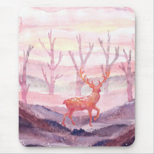 Deer in the forest mouse pad