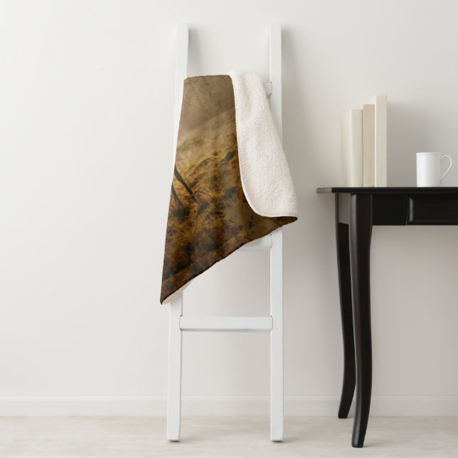 Deer in the forest sherpa blanket (In Situ)