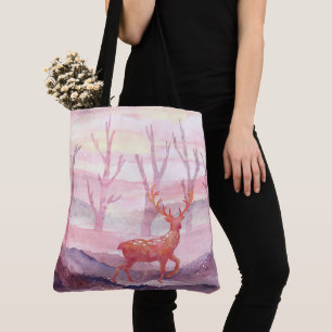 Deer in the forest tote bag