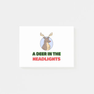 Deer in the headlights animal pun post-it notes