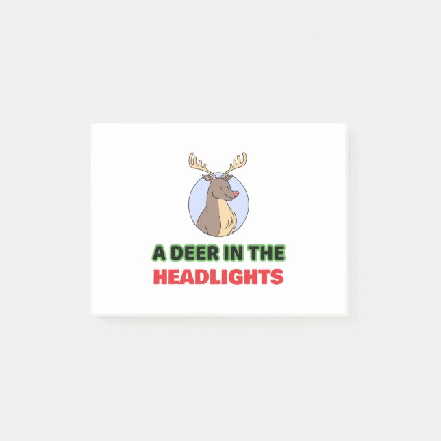 Deer in the headlights animal pun post-it notes (Front)