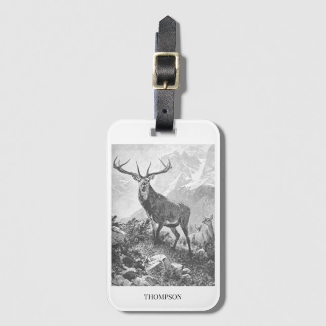 Deer in the High Mountains Luggage Tag (Front Vertical)