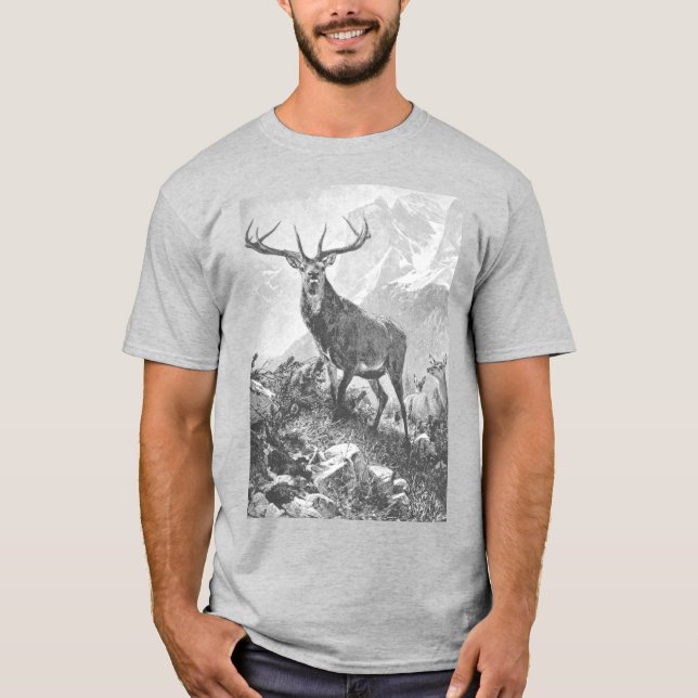 Deer in the High Mountains T-Shirt (Front)