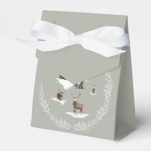 Deer In the Meadow of Snow Winter Forest Scene Favour Box