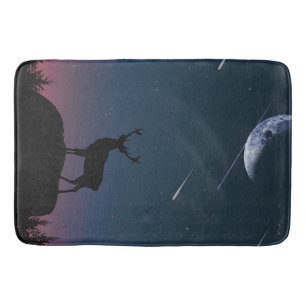 deer in the moonlight bath mat