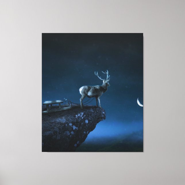 deer in the moonlight canvas print (Front)