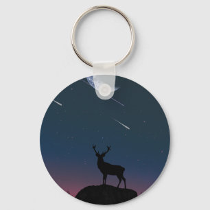 deer in the moonlight key ring
