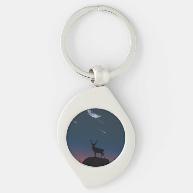 deer in the moonlight key ring (Front)