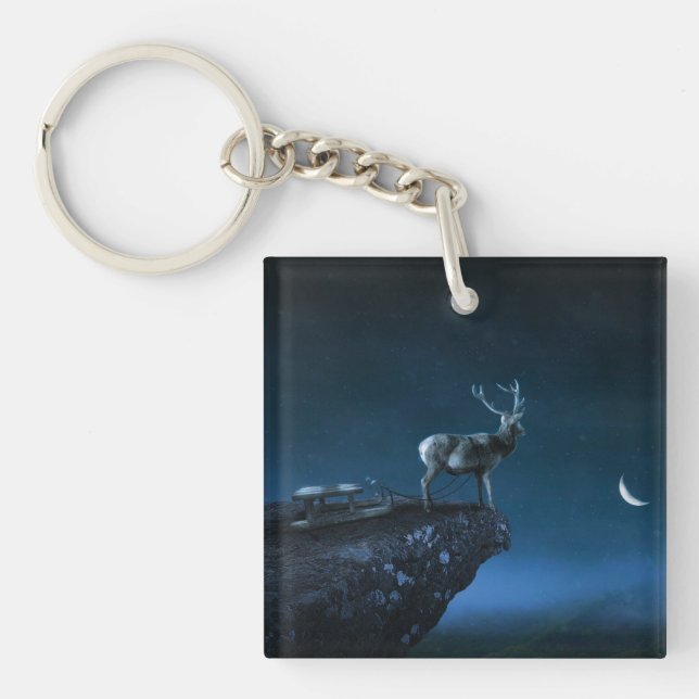 deer in the moonlight key ring (Front)