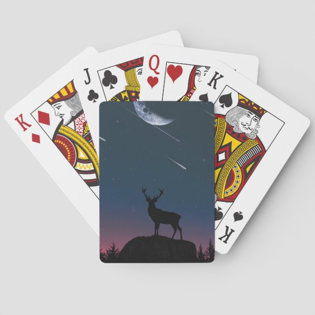 deer in the moonlight playing cards (Back)