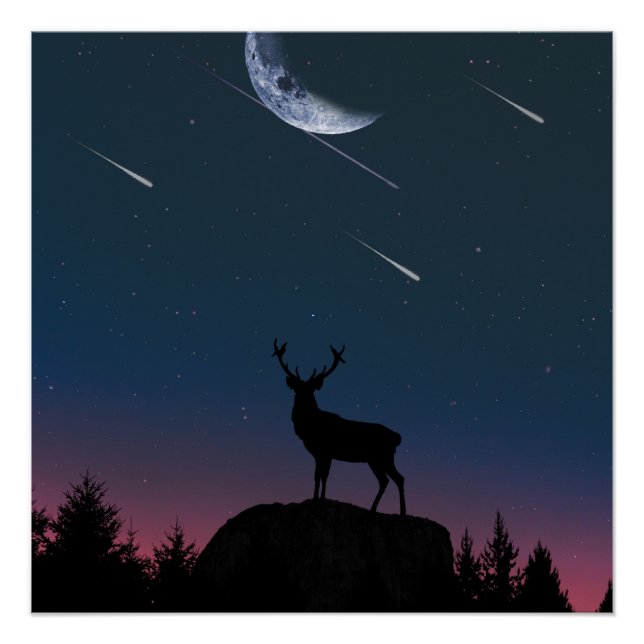 deer in the moonlight poster (Front)