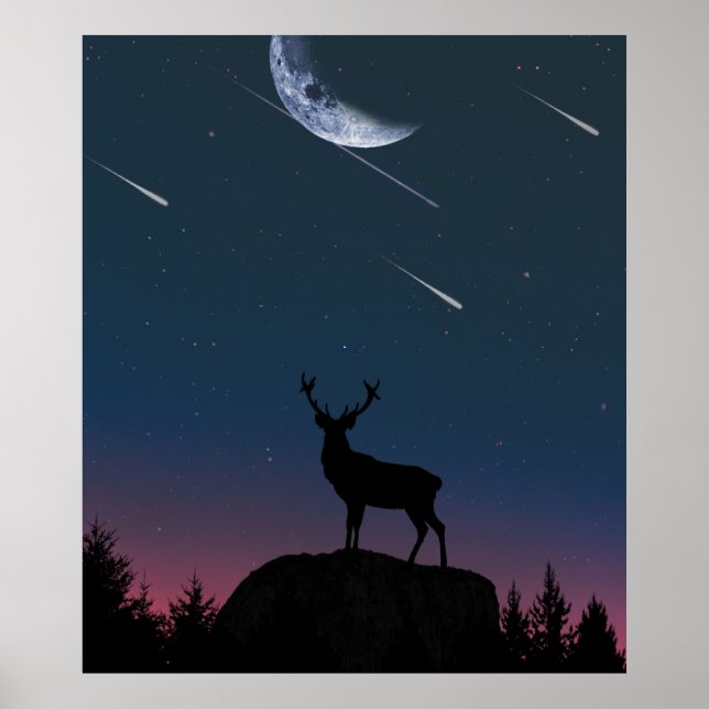 deer in the moonlight poster (Front)