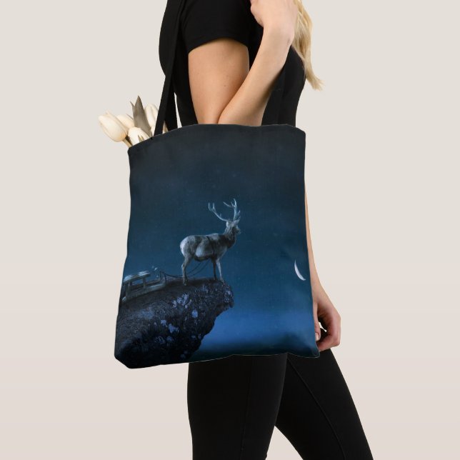 deer in the moonlight tote bag (Close Up)