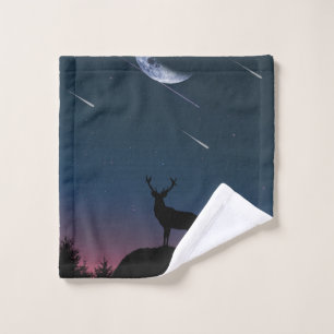 deer in the moonlight wash cloth