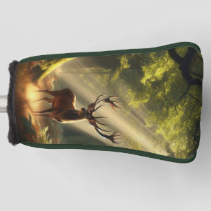 Deer in the morning forest golf head cover