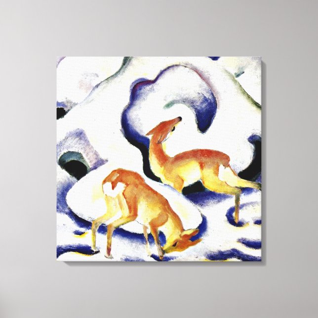 Deer in the Snow by Franz Marc Canvas Print (Front)