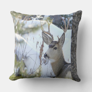 Deer In The Snow Cushion