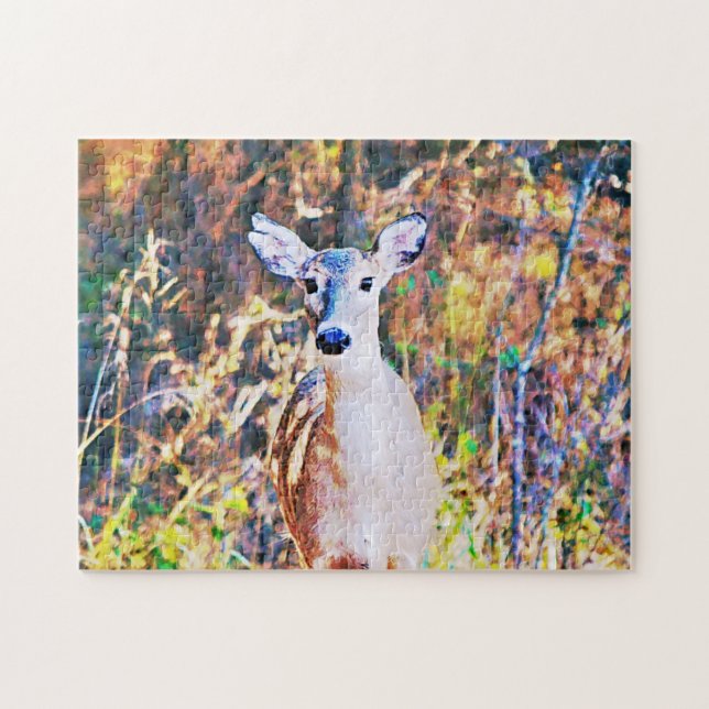 Deer in the Wild Close Up Art Puzzle (Horizontal)
