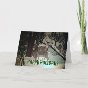 DEER IN THE WOODS, CHRISTMAS card