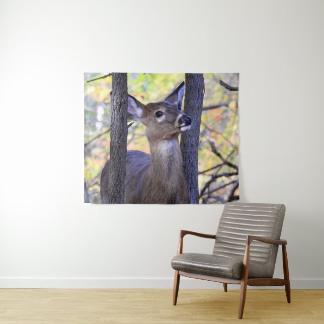 Deer in The Woods Tapestry (In Situ (Horizontal))