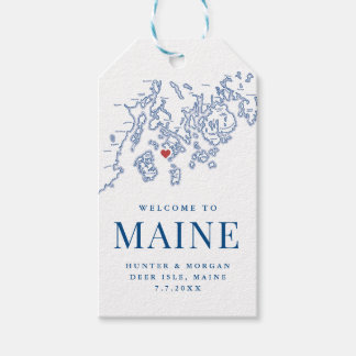Deer Isle Welcome to Maine Wedding Favour Gift Tags