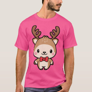 Deer Kawaii Bow Tie Zoo Day Trip Boys Girls Kids T-Shirt