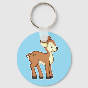 Deer keychain blue