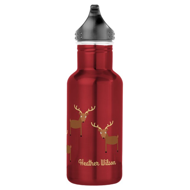 Deer Kid Water Bottle with Name (Right)