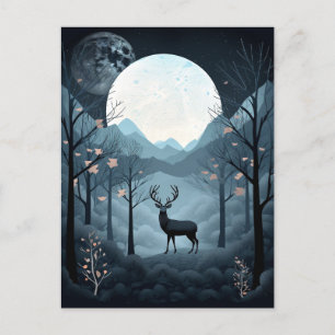Deer Landscape Fantasy Whimsical Surreal Postcard