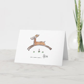 Deer Leaping Greeting Card - Plantinski