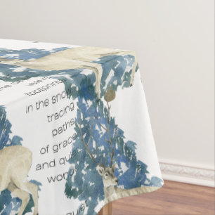 Deer Leave Footprints In The Snow  Tablecloth