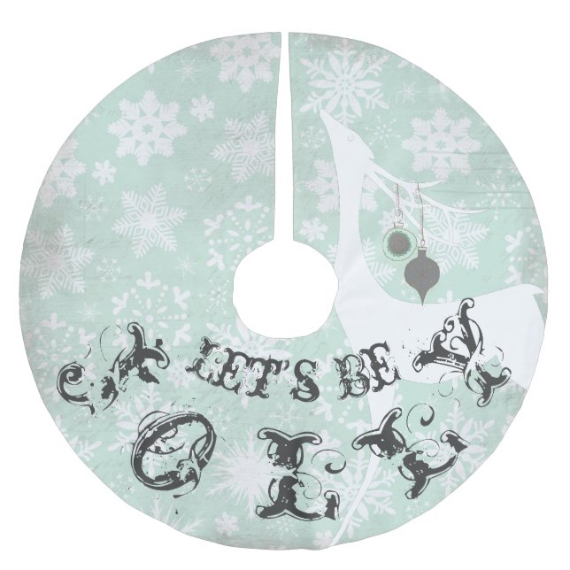 Deer Let's Be Jolly Holiday Tree Skirt (Front)
