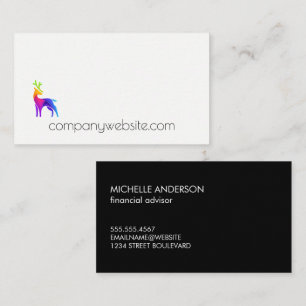 Deer Logo   Colourful Business Card