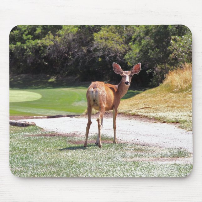 deer looking at the camera nature mouse pad (Front)