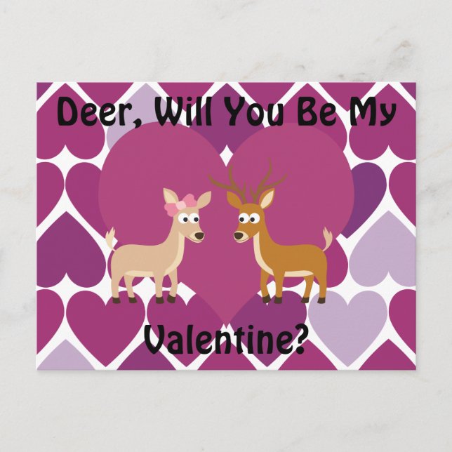 Deer Love Holiday Postcard (Front)