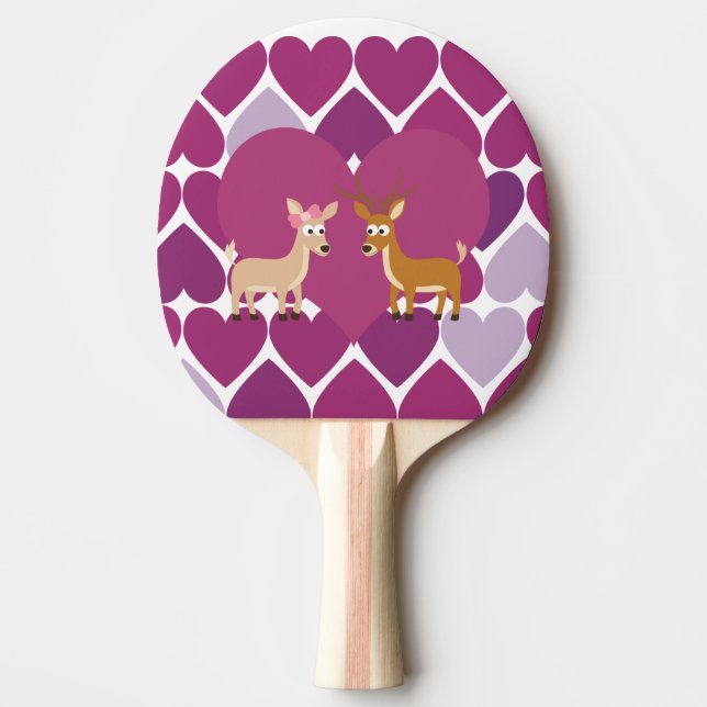 Deer Love Ping Pong Paddle (Front)