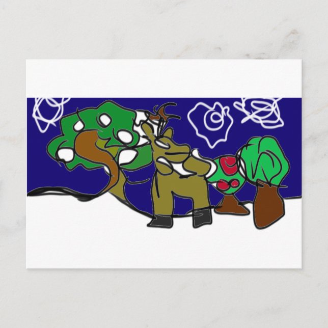 Deer love winter  postcard (Front)