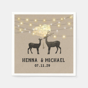 Deer Love Woodland Deer Wedding Custom Napkin