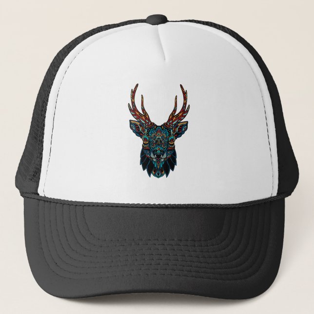 Deer Mandala  Trucker Hat (Front)