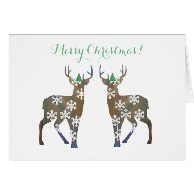 Deer Merry Christmas Postcard (Front Horizontal)